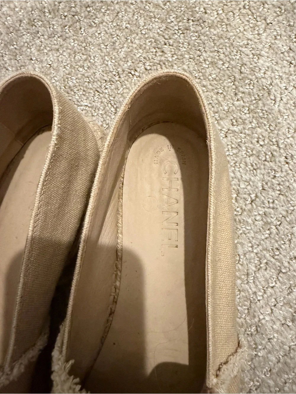 CHANEL slip espadrilles